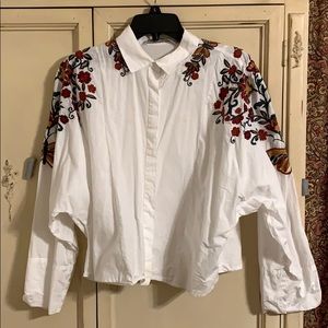 Beautiful embroidered white shirt by Zara